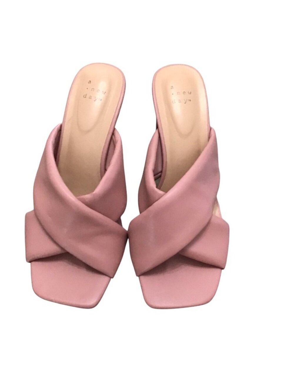 Target A New Day Pink faux leather Mule Shoes size 9 gently worn